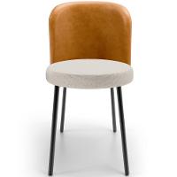 Kit 4 Cadeiras Sala De Jantar Estofada Gavi L02 Couríssimo Whisky Linho Cru - 5