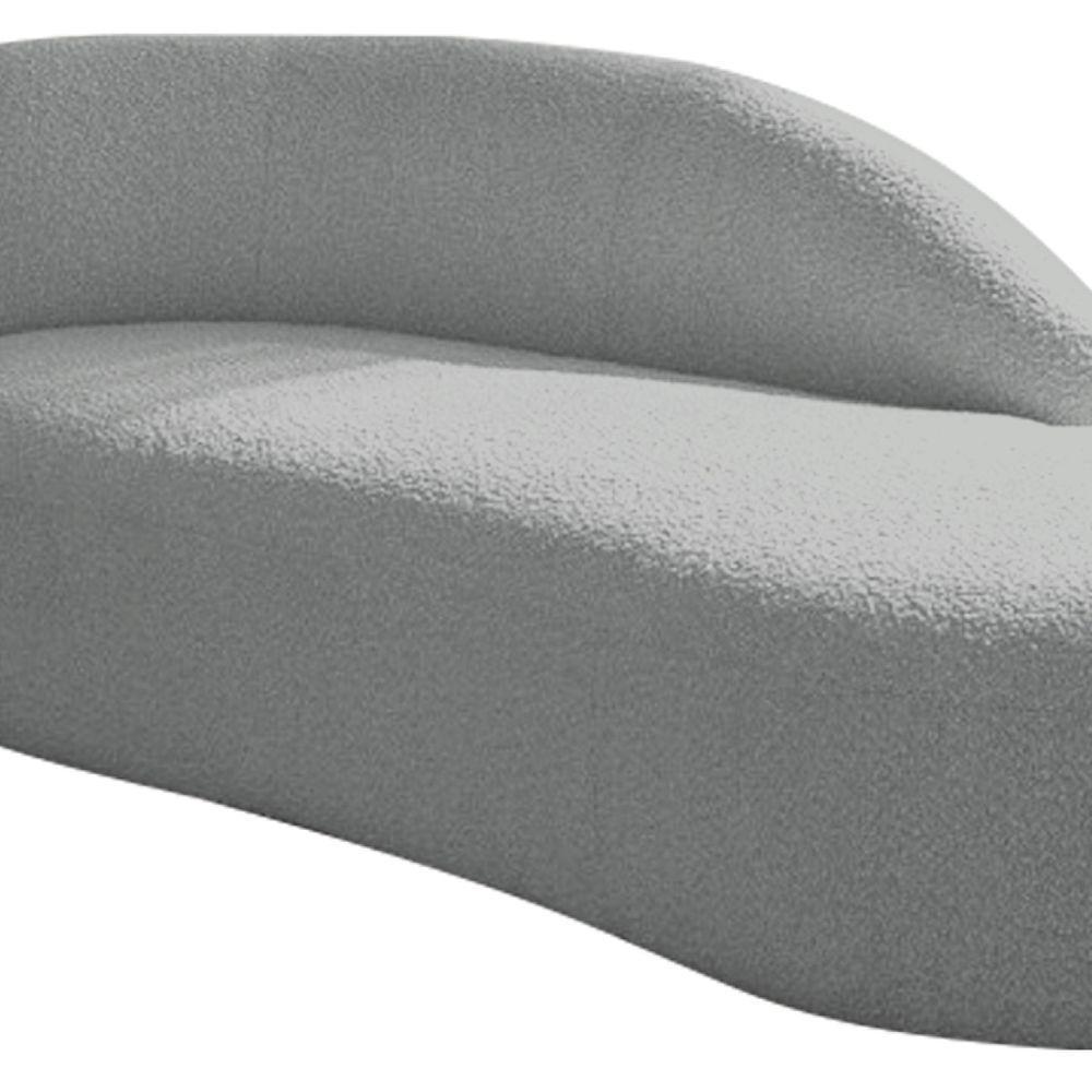 Divã Recamier Curvo Luna 185cm Lado Direito Bouclé - Doce Sonho Móveis Cor Cinza - 10