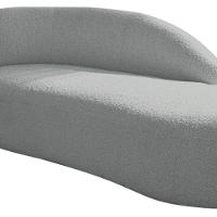 Divã Recamier Curvo Luna 185cm Lado Direito Bouclé - Doce Sonho Móveis Cor Cinza - 10