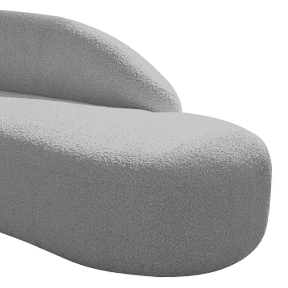Divã Recamier Curvo Luna 160cm Lado Direito Bouclé - Doce Sonho Móveis Cor Cinza - 6