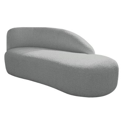 Divã Recamier Curvo Luna 160cm Lado Direito Bouclé - Doce Sonho Móveis Cor Cinza