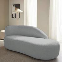 Divã Recamier Curvo Luna 160cm Lado Direito Bouclé - Doce Sonho Móveis Cor Cinza - 10