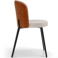 Kit 3 Cadeiras Sala De Jantar Estofada Gavi L02 Couríssimo Camel Linho Cru - 2