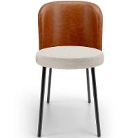 Kit 3 Cadeiras Sala De Jantar Estofada Gavi L02 Couríssimo Camel Linho Cru - 5