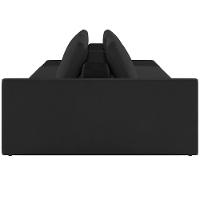 Sofá Ilha Modular Para Sala 252cm Com Puff Dublin K01 Veludo Preto E Sintético Preto - Lyam Decor - 2