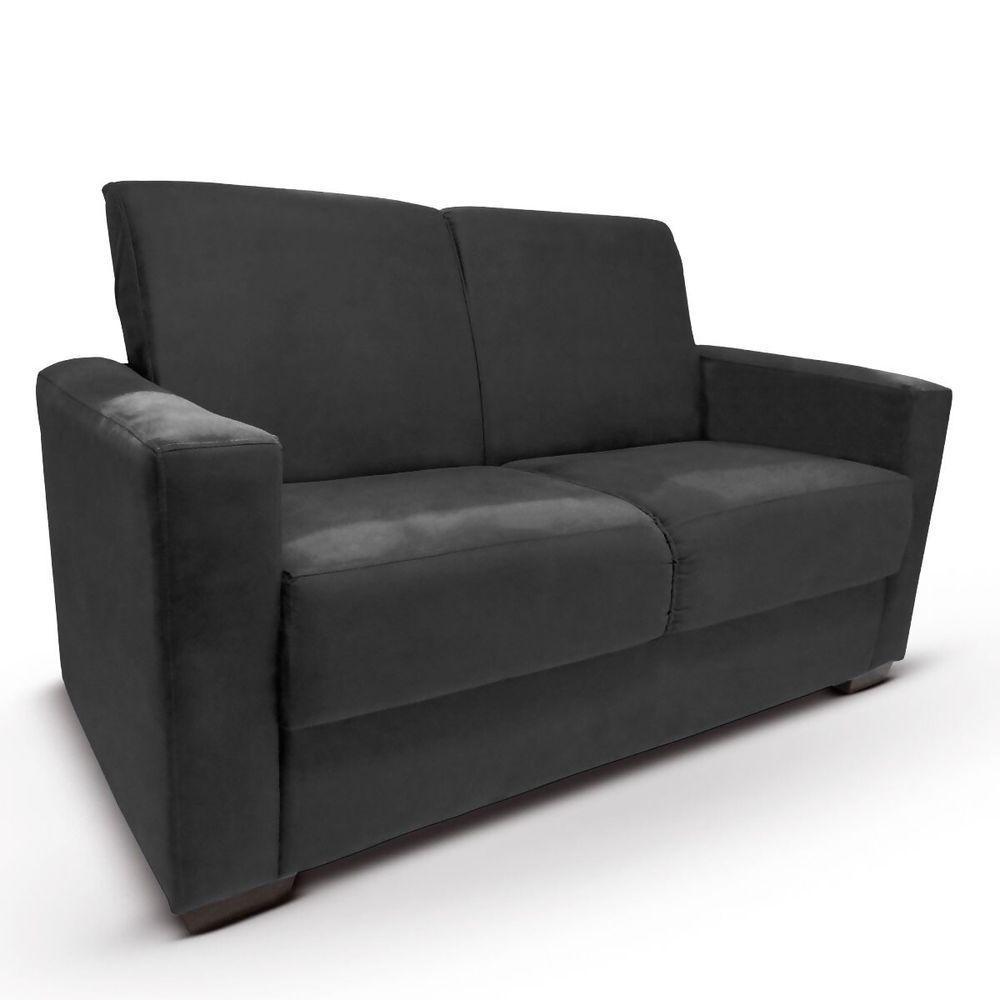 Sofá 2 Lugares Sala De Estar Recepção Suede Cecilia Preto - 7