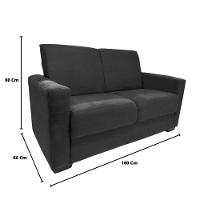 Sofá 2 Lugares Sala De Estar Recepção Suede Cecilia Preto - 5