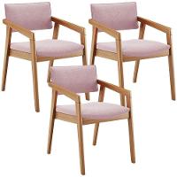 Kit 03 Cadeiras Para Sala De Jantar Estar Living Giorgia B04 Bouclê Rosê - 1
