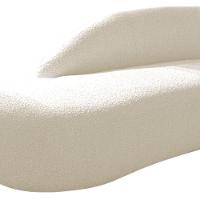 Divã Recamier Curvo Luna 140cm Lado Esquerdo Linho - Adj Decor Cor Bege - 2