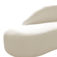 Divã Recamier Curvo Luna 140cm Lado Esquerdo Linho - Adj Decor Cor Bege - 3