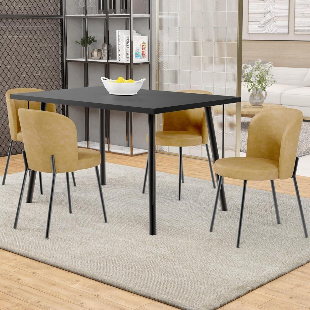 Kit 5 Cadeiras Sala De Jantar Estofada Gavi L02 Couríssimo Fendi - 6