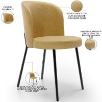 Kit 5 Cadeiras Sala De Jantar Estofada Gavi L02 Couríssimo Fendi - 7