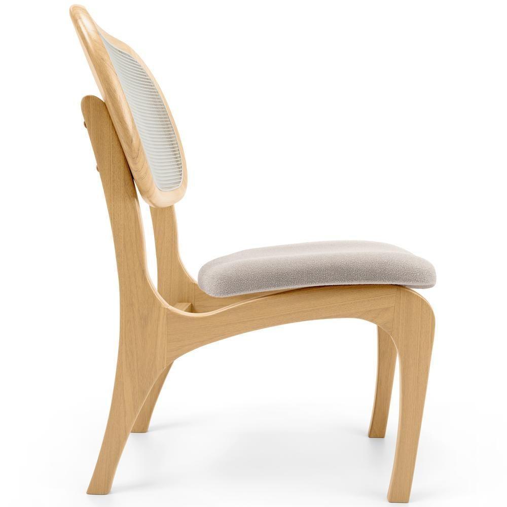 Kit 4 Cadeiras Para Sala De Jantar Estofada E Tela Mariah L02 Bouclê Creme - 5