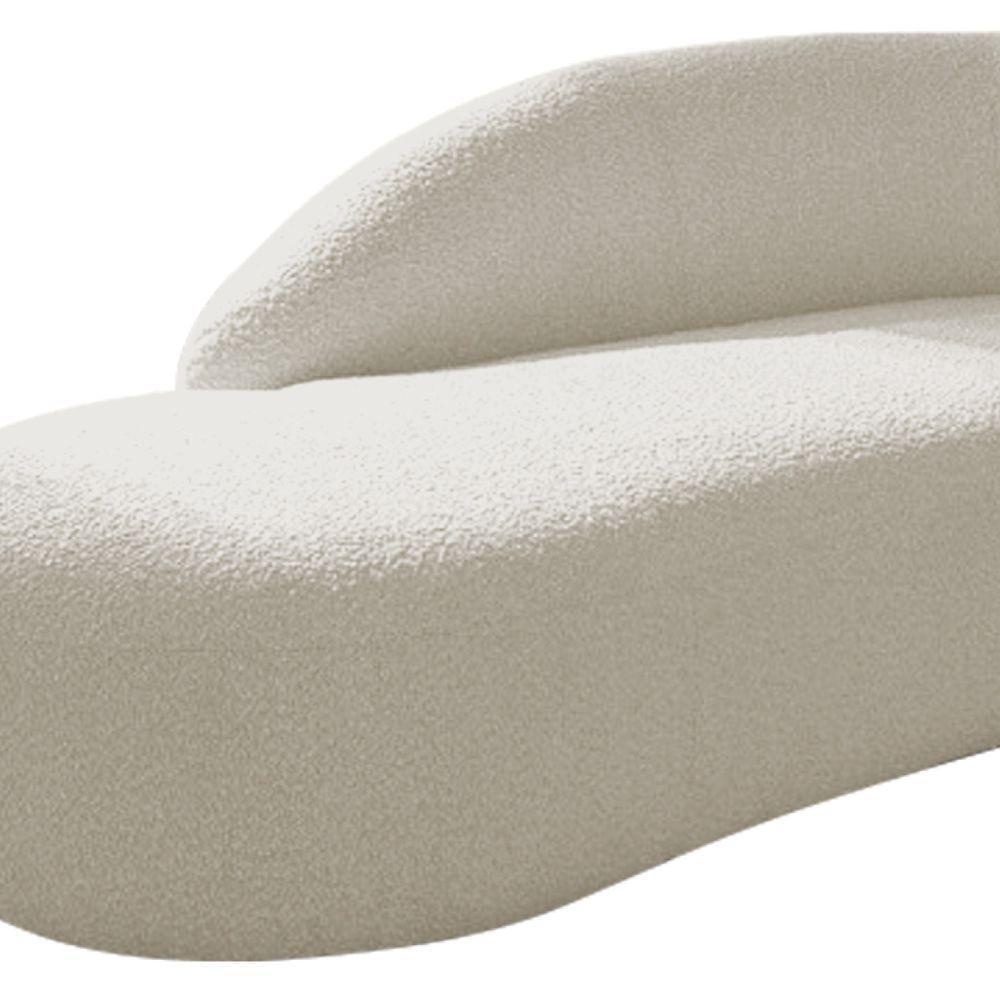 Divã Recamier Curvo Luna 160cm Lado Esquerdo Bouclé - Doce Sonho Móveis Cor Bege - 6