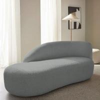 Divã Recamier Curvo Luna 160cm Lado Esquerdo Suede - Doce Sonho Móveis Cor Cinza - 6