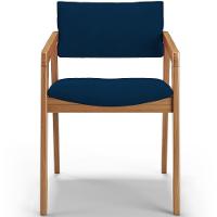 Kit 05 Cadeiras Para Sala De Jantar Estar Living Giorgia B04 Suede Azul Marinho - 3