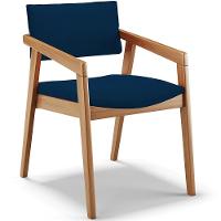 Kit 05 Cadeiras Para Sala De Jantar Estar Living Giorgia B04 Suede Azul Marinho - 6