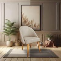 Cadeira De Jantar Bela Suede Pés Palito Castanho Bege - 5