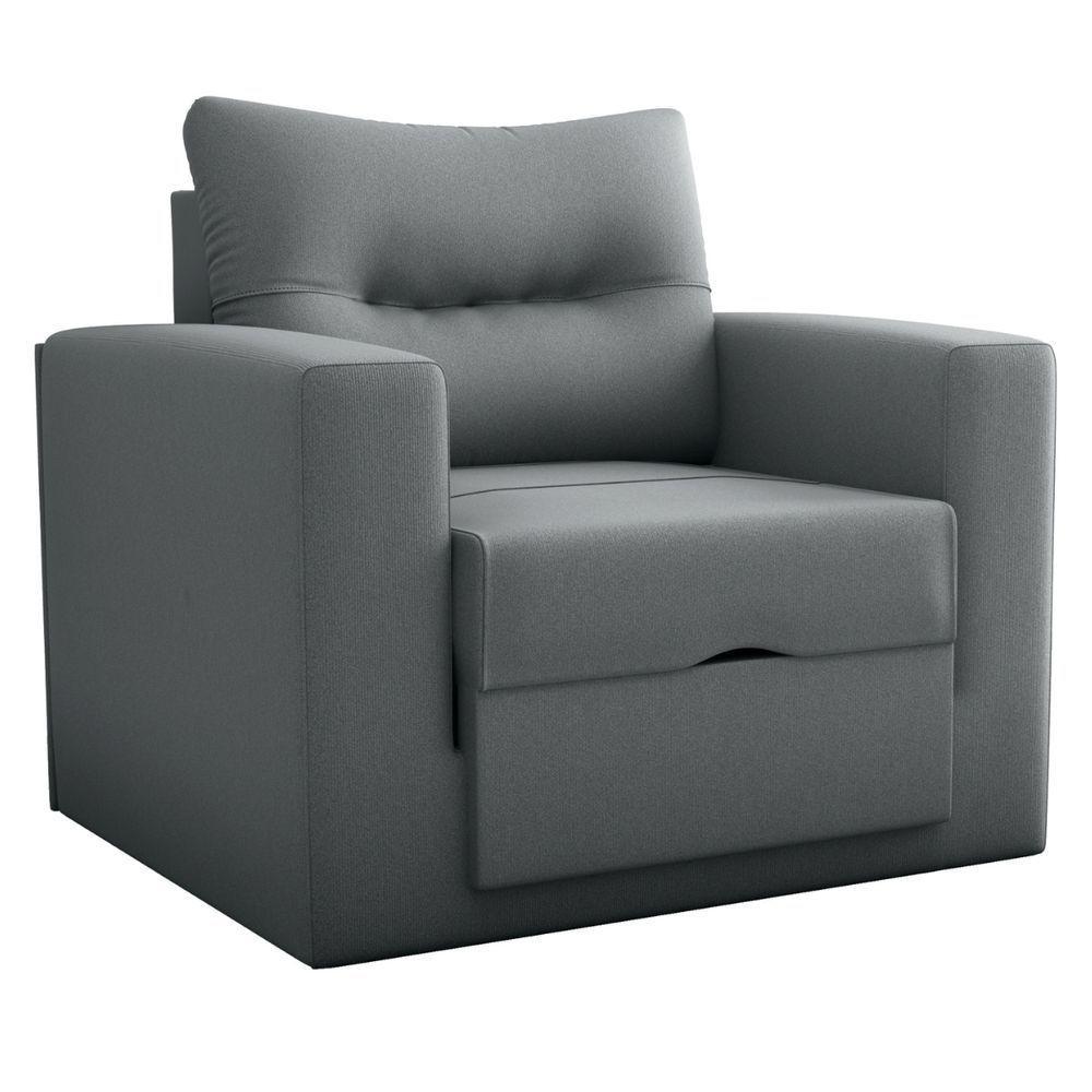 Sofá Cama 1 Lugar Cork Suede Cinza - 2