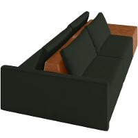 Sofá Ilha Modular Para Sala 252cm Com Puff Dublin K01 Veludo Verde Sintético Caramelo - Lyam Decor