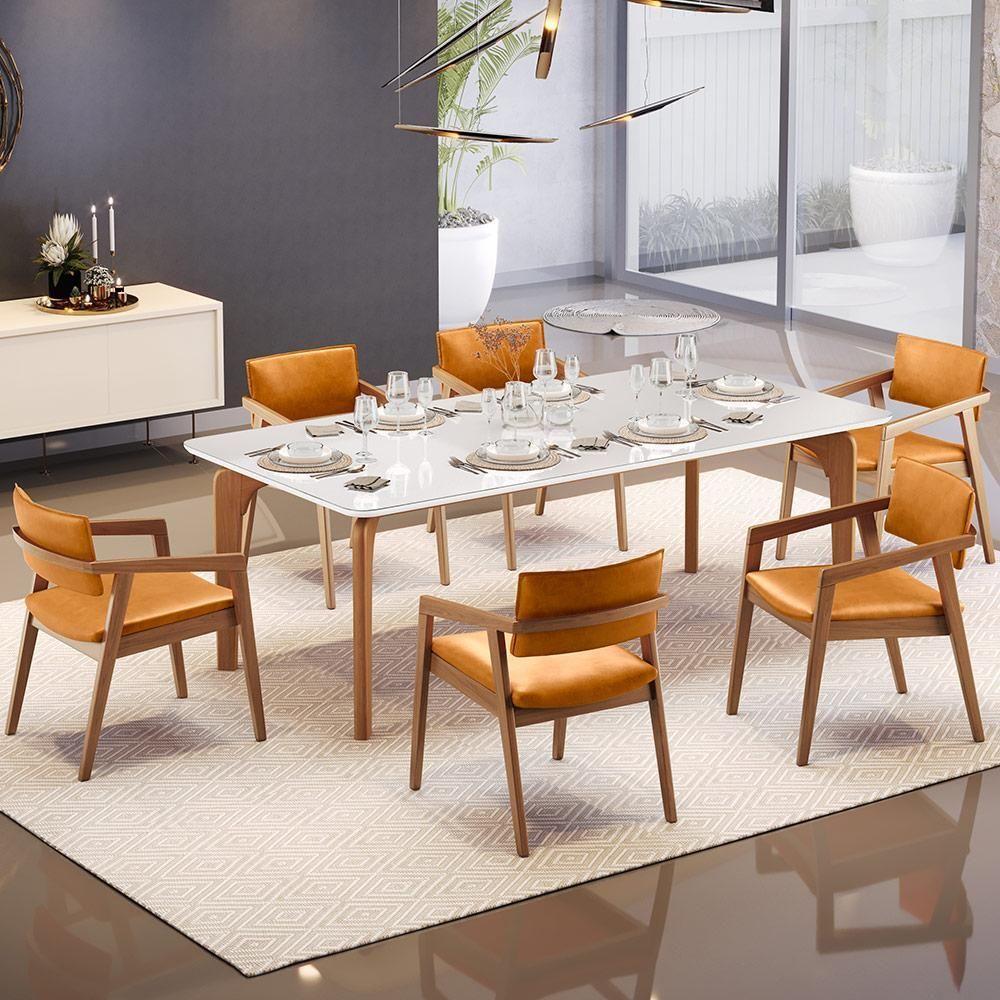 Kit 05 Cadeiras Para Sala De Jantar Estar Living Giorgia B04 Couríssimo Whisky - 7