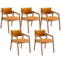 Kit 05 Cadeiras Para Sala De Jantar Estar Living Giorgia B04 Couríssimo Whisky - 1