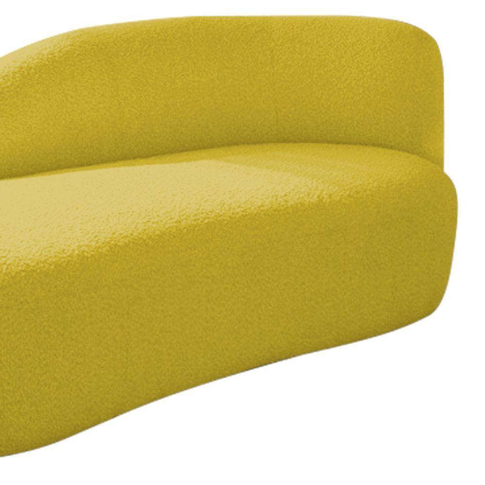 Divã Recamier Curvo Luna 185cm Lado Esquerdo Suede - Adj Decor Cor Amarelo - 5