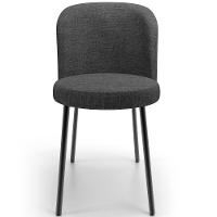 Kit 5 Cadeiras Sala De Jantar Estofada Gavi L02 Linho Cinza Escuro - 5