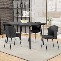 Kit 5 Cadeiras Sala De Jantar Estofada Gavi L02 Linho Cinza Escuro - 6