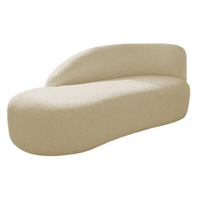 Divã Recamier Curvo Luna 185cm Lado Esquerdo Suede - Adj Decor Cor Bege