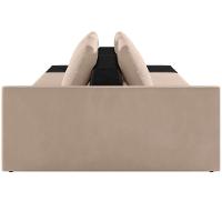 Sofá Ilha Modular Para Sala 232cm Com Puff Dublin K01 Veludo Bege E Sintético Preto - Lyam Decor - 2