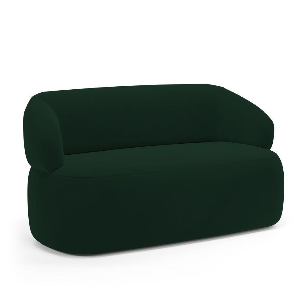 Sofá Orgânico 02 Lugares Living Glee 140cm Veludo Verde Escuro - Desk Design - 5