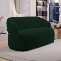 Sofá Orgânico 02 Lugares Living Glee 140cm Veludo Verde Escuro - Desk Design - 1