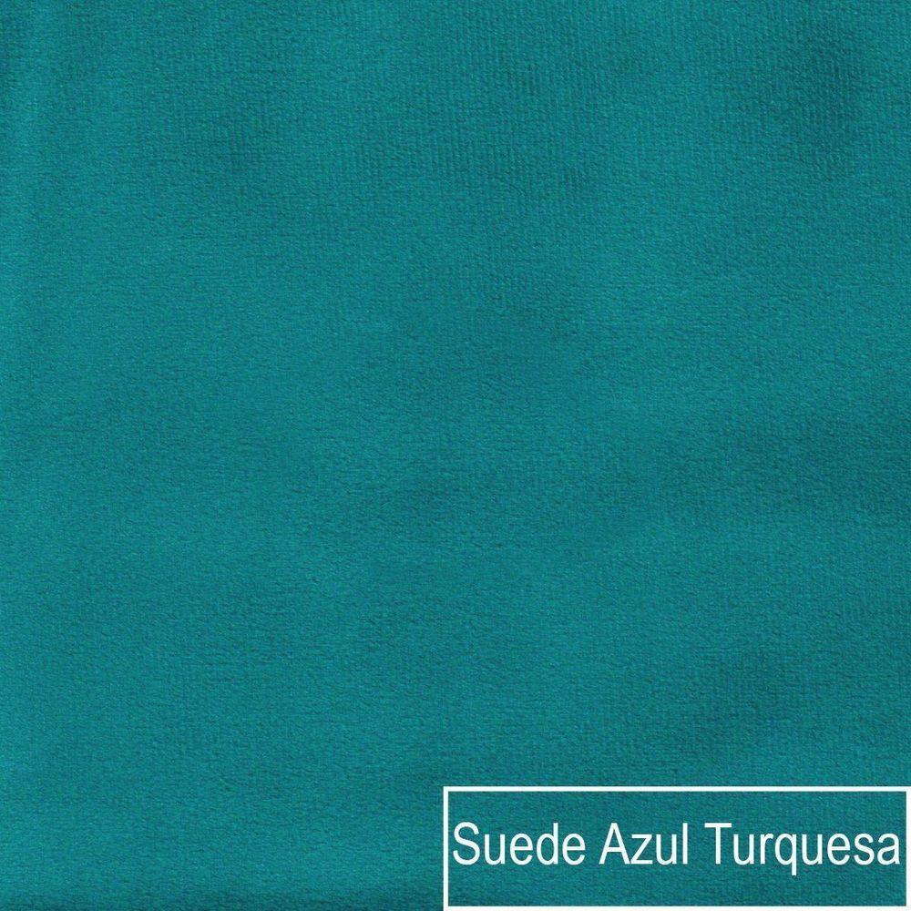 Kit Divã Luna 160cm Lado Esquerdo E 01 Poltrona Base De Ferro Preto Suede Cor Azul Turquesa - 9