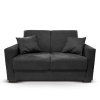 Sofá 2 Lugares Sala De Estar Recepção Suede Vitoria Preto - 1