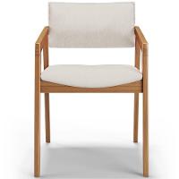 Kit 05 Cadeiras Para Sala De Jantar Estar Living Giorgia B04 Linho Cru - 3