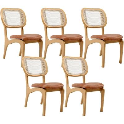 Kit 5 Cadeiras Para Sala De Jantar Estofada E Tela Mariah L02 Couríssimo Camel