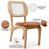 Kit 5 Cadeiras Para Sala De Jantar Estofada E Tela Mariah L02 Couríssimo Camel - 7