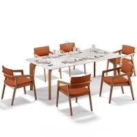 Kit 06 Cadeiras Para Sala De Jantar Estar Living Giorgia B04 Tecido Terracota - 2