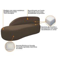 Divã Recamier Curvo Luna 160cm Lado Esquerdo Suede - Adj Decor Cor Marrom