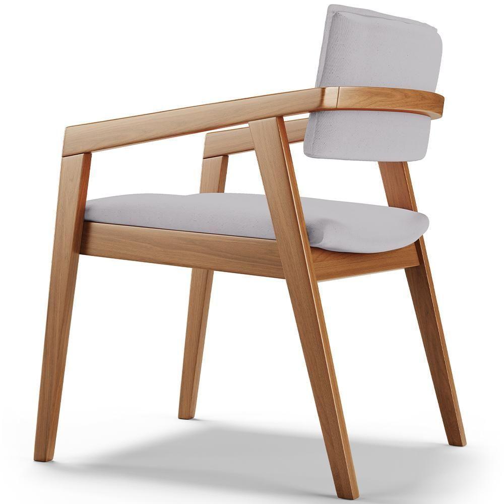 Kit 05 Cadeiras Para Sala De Jantar Estar Living Giorgia B04 Linho Cinza - 5