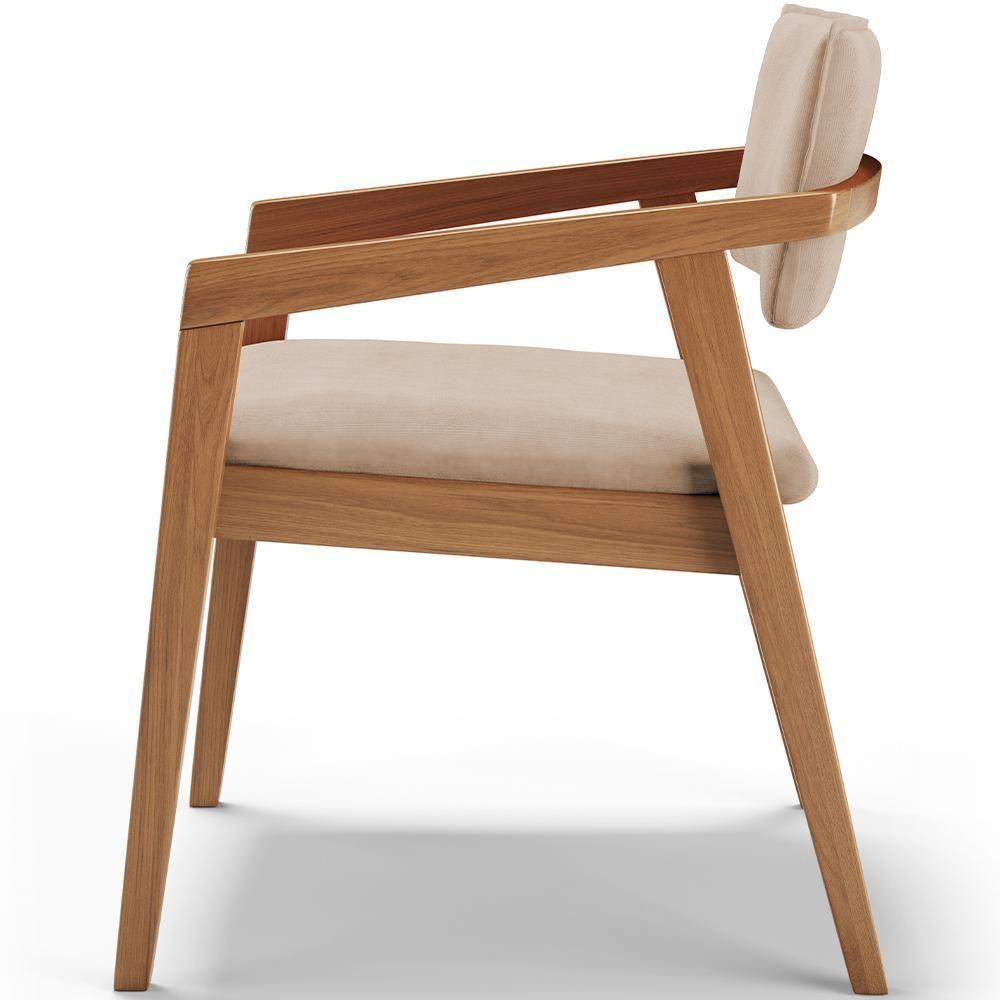 Kit 06 Cadeiras Para Sala De Jantar Estar Living Giorgia B04 Suede Bege - 5