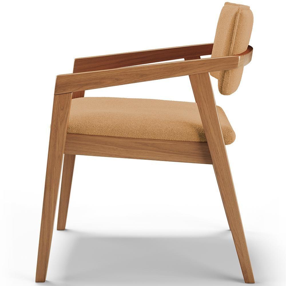 Kit 06 Cadeiras Para Sala De Jantar Estar Living Giorgia B04 Bouclê Mostarda - 5