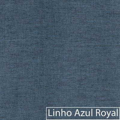 Divã Recamier Curvo Luna 185cm Lado Esquerdo Linho - Adj Decor Cor Azul Royal