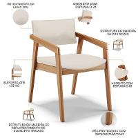 Kit 06 Cadeiras Para Sala De Jantar Estar Living Giorgia B04 Linho Cru - 7