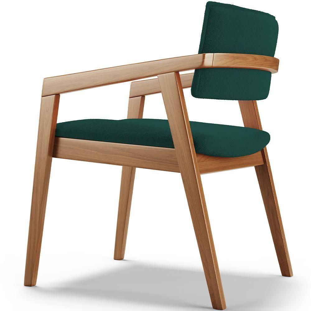 Kit 05 Cadeiras Para Sala De Jantar Estar Living Giorgia B04 Bouclê Verde - 2