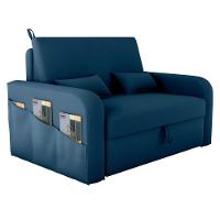 Sofá Cama Com Baú Luka Veludo Azul - 2