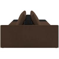 Sofá Ilha Modular Para Sala 232cm Com Puff Dublin K01 Veludo Marrom E Sintético Preto - Lyam Decor - 2