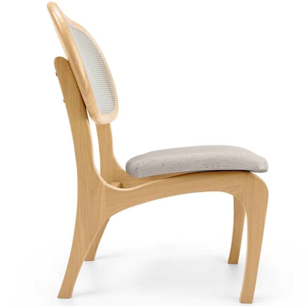 Kit 4 Cadeiras Para Sala De Jantar Estofada E Tela Mariah L02 Linho Cru - 2