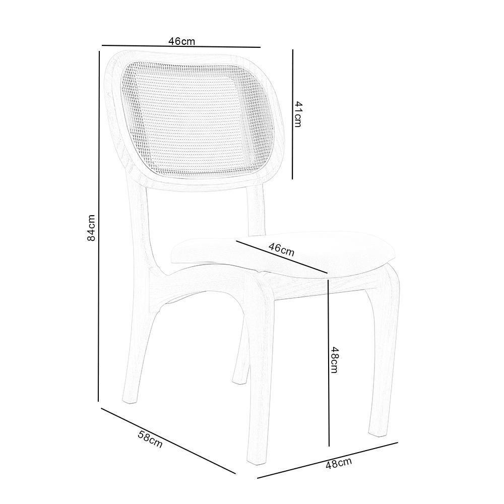 Kit 4 Cadeiras Para Sala De Jantar Estofada E Tela Mariah L02 Linho Cru - 5